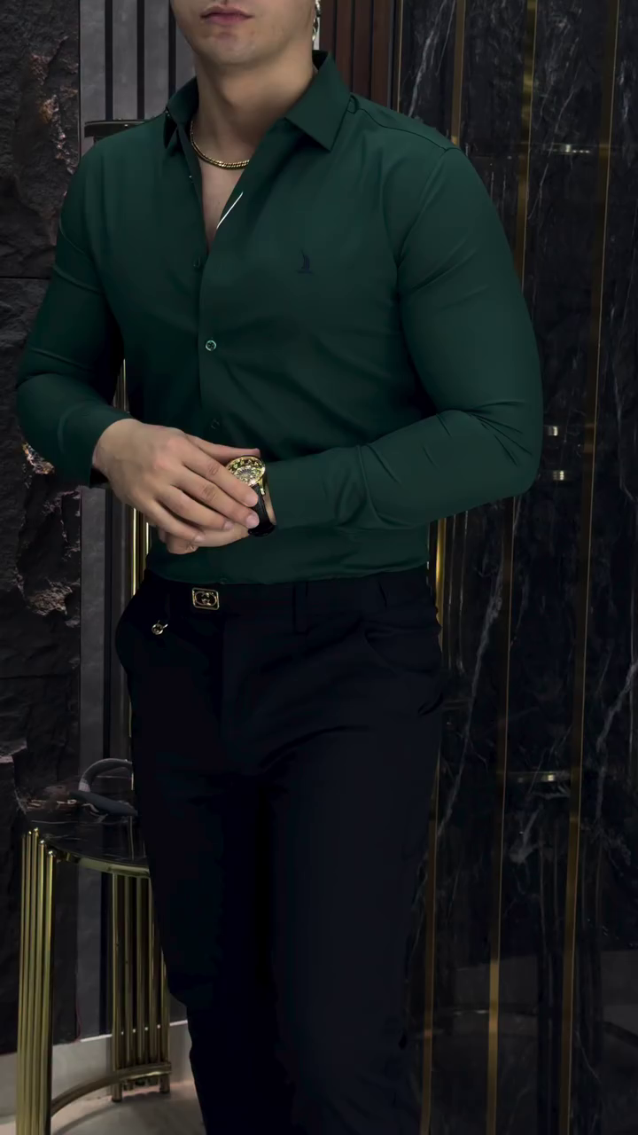 Men’s Cotton Blend Solid Shirt - Image 4